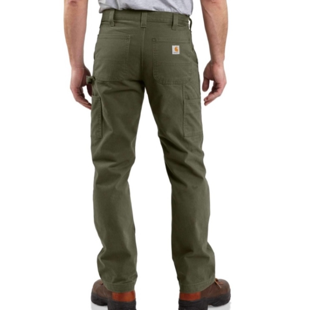 CARHARTT MENS 40X30 BOOTCUT WASHED TWILL DUNGAREES RELAXED FIT GREEN WORK PANT